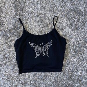 Studded Butterfly Crop Tank